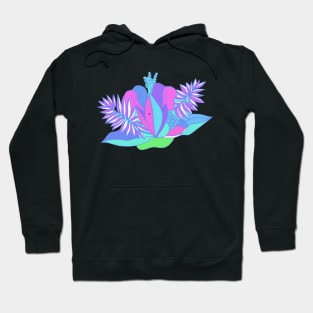 Floral daisy margarita cute blue purple Hoodie